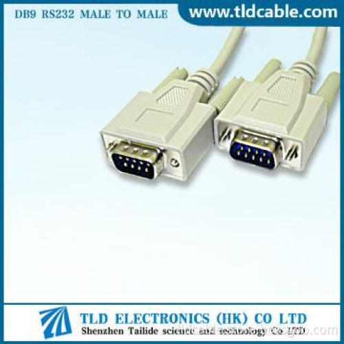 White DB9 RS232 Male to Male Serial Cable